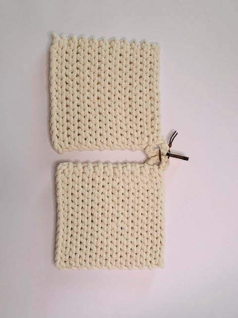 Coppia di presine panna